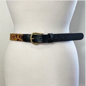 LIZ CLAIBORNE Leopard Print Calf Hair & Leather Belt Size M